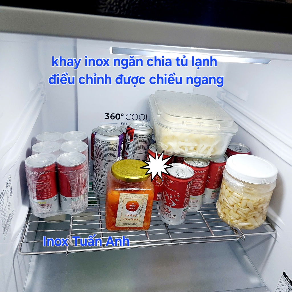 Khay Inox Chia Ngăn Tủ Lạnh, Vỉ Inox Chia Ngăn Tủ Lạnh Có Thể Điều Chỉnh Chiều Ngang