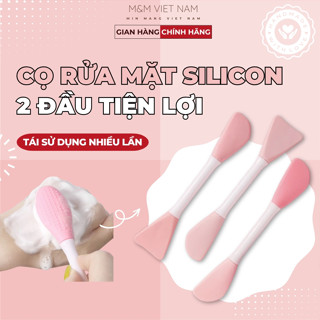 Bàn Chải Rửa Mặt Silicon Kiêm Cọ Đắp Mặt Nạ Có 2 Đầu Chà Tiện Lợi