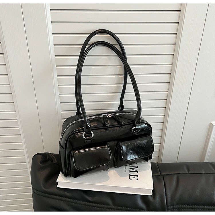 Túi xách nữ da PU 2 quai đeo vai sức chứa lớn phong cách thời trang vintage dành cho nữ - HT101