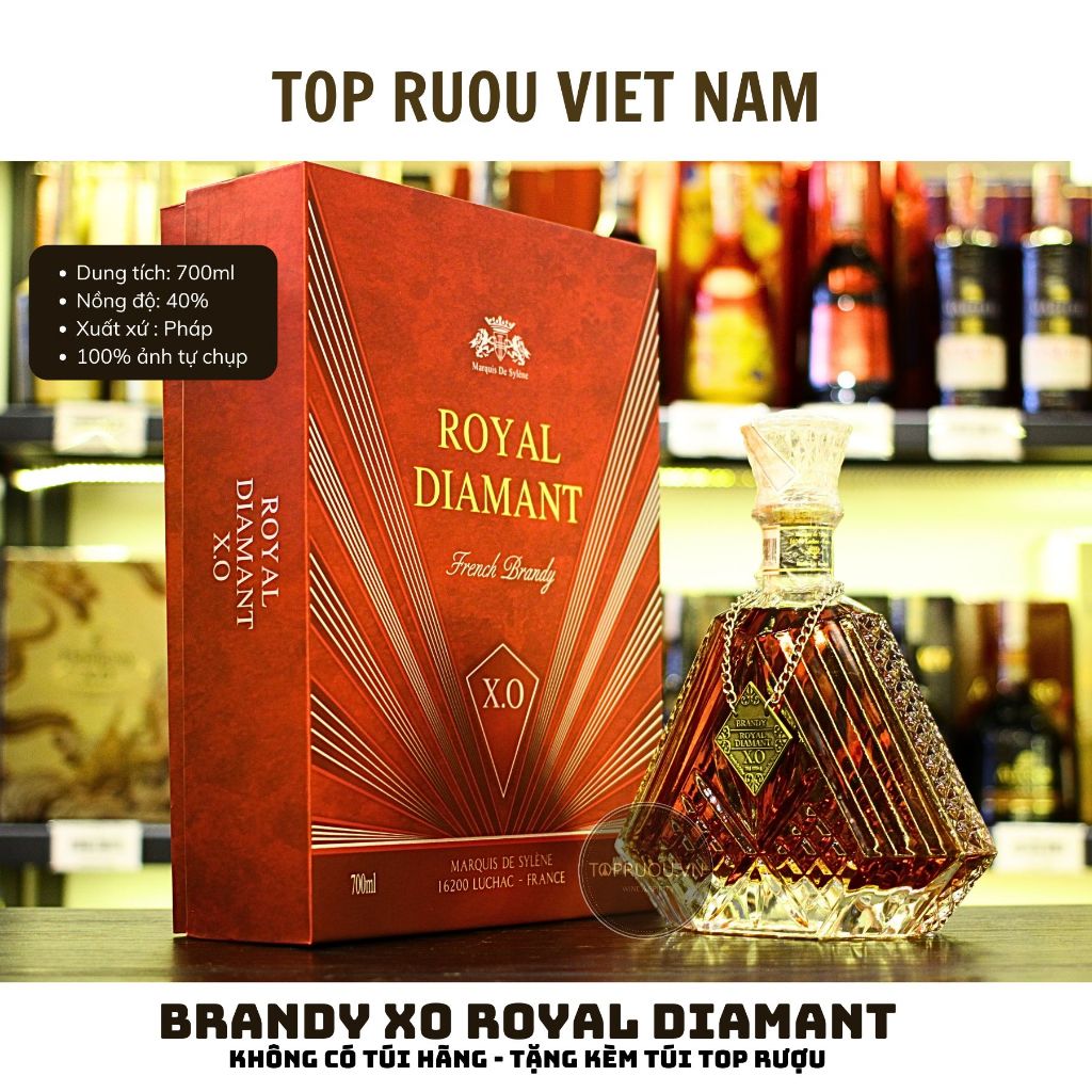 Brandy XO Pháp Diamant 700ml [Chính Hãng][Top Rượu VN]