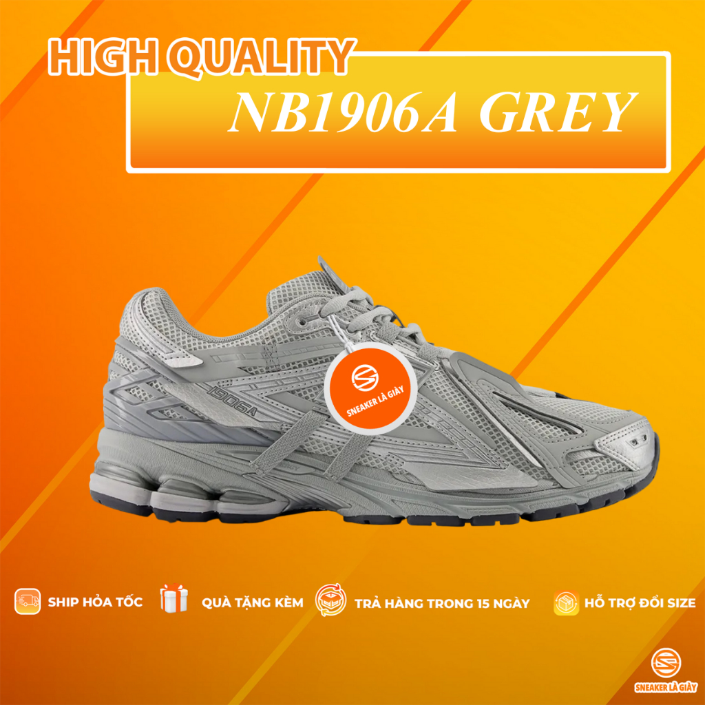 Giày Thể Thao Sneaker Cổ Thấp Nam Nữ 1906A Grey Fullbox
