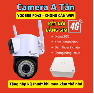 Camera sử dụng SIM 4G YOOSEE ngoài trời 2 mắt xem [ Tặng hộp kỹ thuật khi mua kèm thẻ nhớ ], góc rộng FHD 1080P