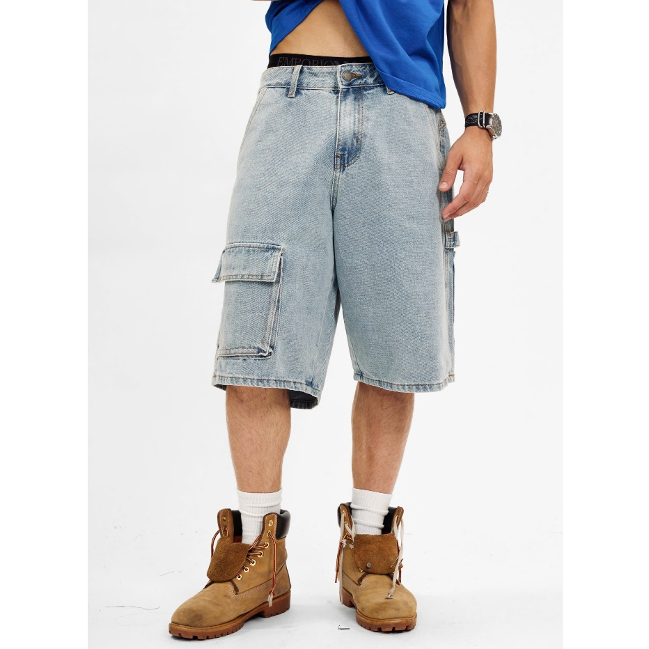 [HẾN STORE MENSWEAR] [FORM RỘNG] Quần short carpenter dáng relax fit Heboz 3M, quần đùi nam vải deni