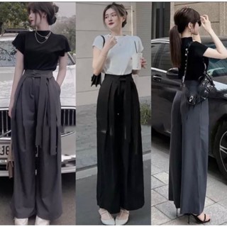  Quần Tây Ống Rộng Nữ Lưng Cao Thắt Nơ Bản To - Vải Ruby Loại 1 Form Đẹp Dễ Phối 