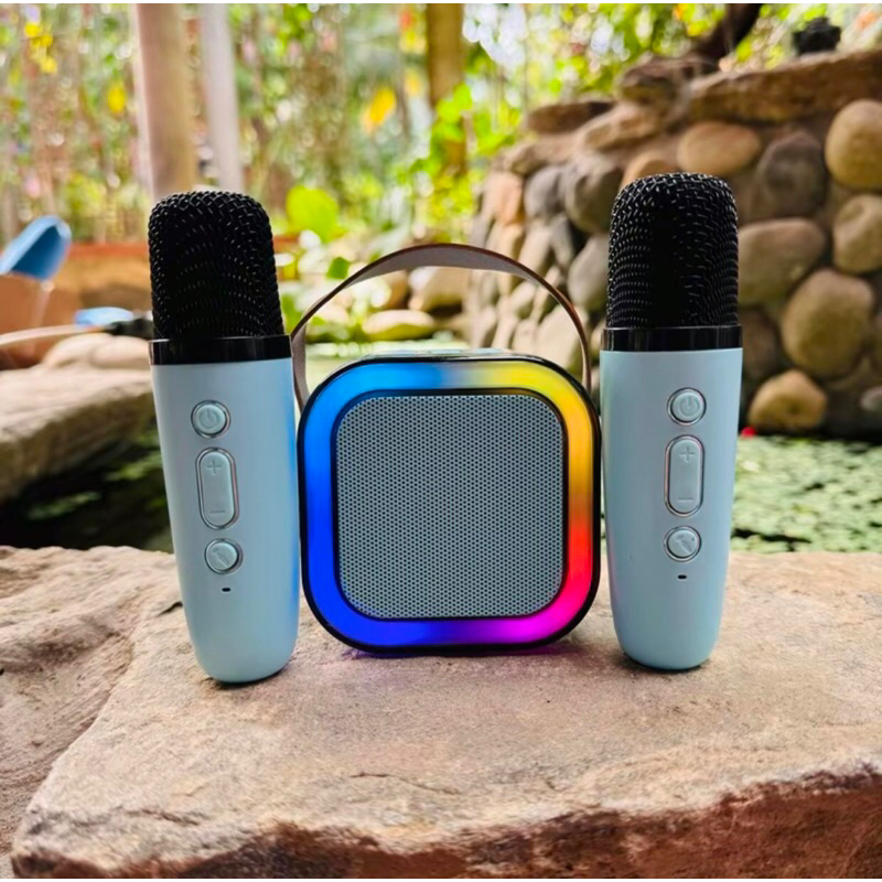 Loa karaoke K12 không dây mini kèm 2 Micro Bluetooth chính hãng