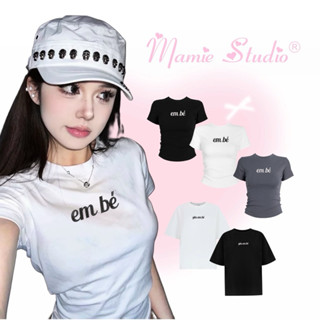 Áo thêu EM BÉ, áo baby tee form body siêu tôn dáng, chất thun cotton thoáng mát - clothingforgirl Mã Mã Store