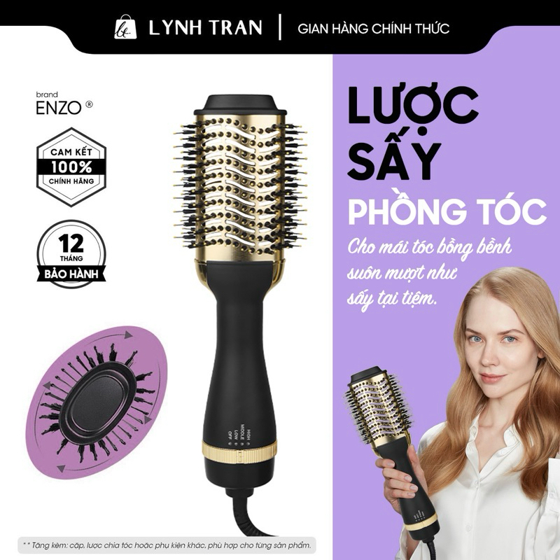 Lược sấy phồng tóc Enzo®️Chính hãng giá tốt