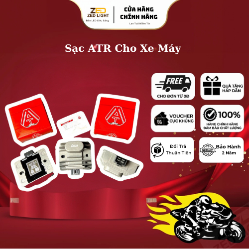 FREESHIP Sạc Độ Tăng Dòng ATR Lắp Mọi Loại Xe Máy Bảo Hành 12 Tháng ZED LIGHT