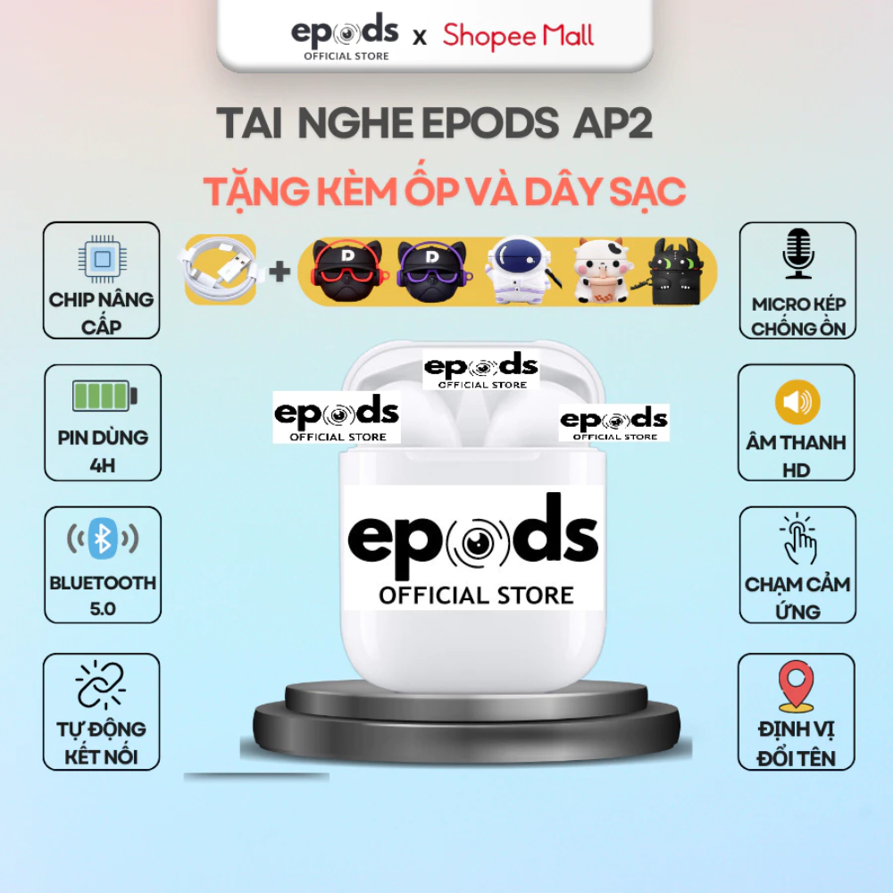 Tai nghe bluetooth AP2, chống ồn, chống mồ hôi, pin trâu | BigBuy360 - bigbuy360.vn