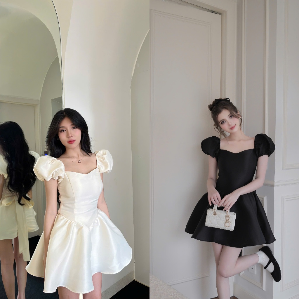 Váy tiểu thư dáng xòe cột nơ - Jasmine Dress - APRILLE