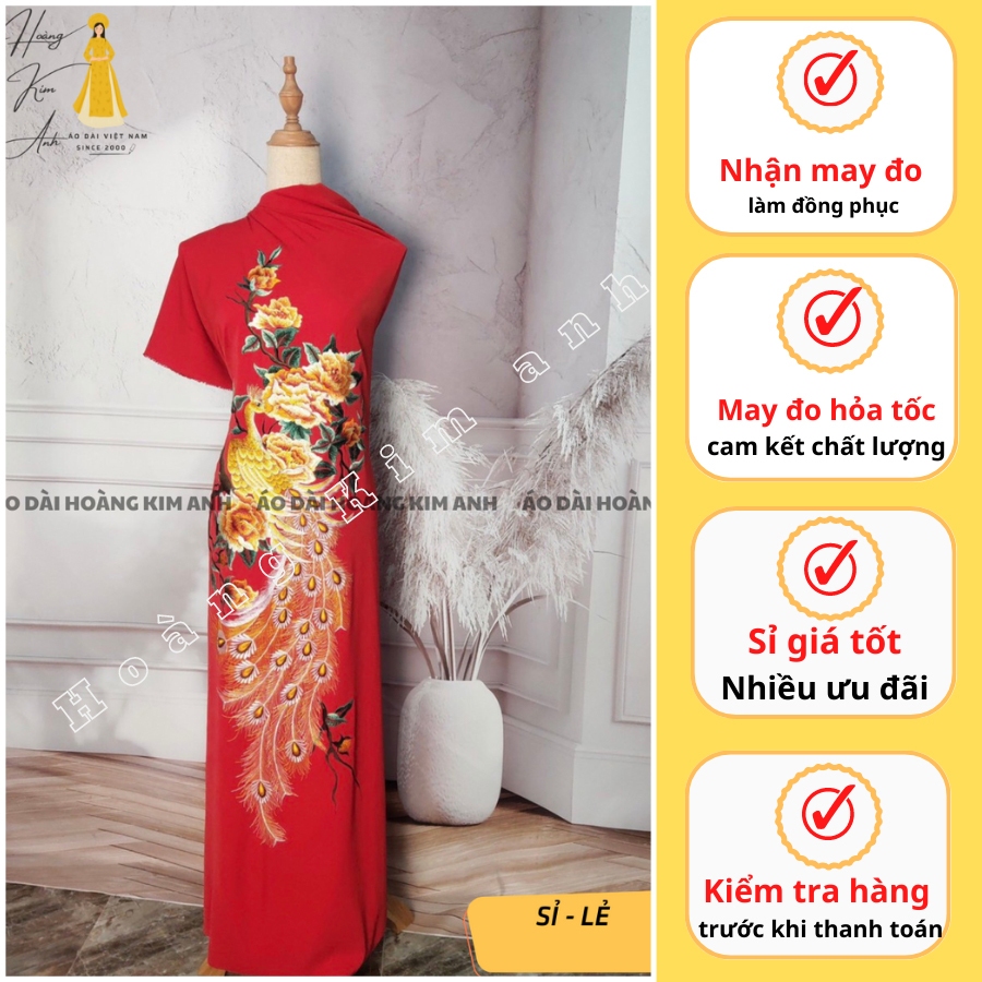 VẢI MAY ÁO DÀI VẢI LỤA MANGO THÊU LẮC TAY THU CÔNG HỌA TIẾT CHIM VÀ HOA ĐỘC LẠ, HÀNG THIẾT KẾ CAO CẤ