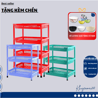 Kệ Chén Nhựa Chữ Nhật 2-3-4 Tầng Đa Năng - Giá Để Bát Đĩa Bền Đẹp