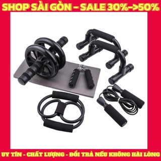 Bộ Tập Tại Nhà Đa Năng Kiểu Dáng Mới( Lăn Bụng + Hít Đất + Dây Nhảy + Dây Kháng Lực + Kiềm Bóp Tay ) - B2
