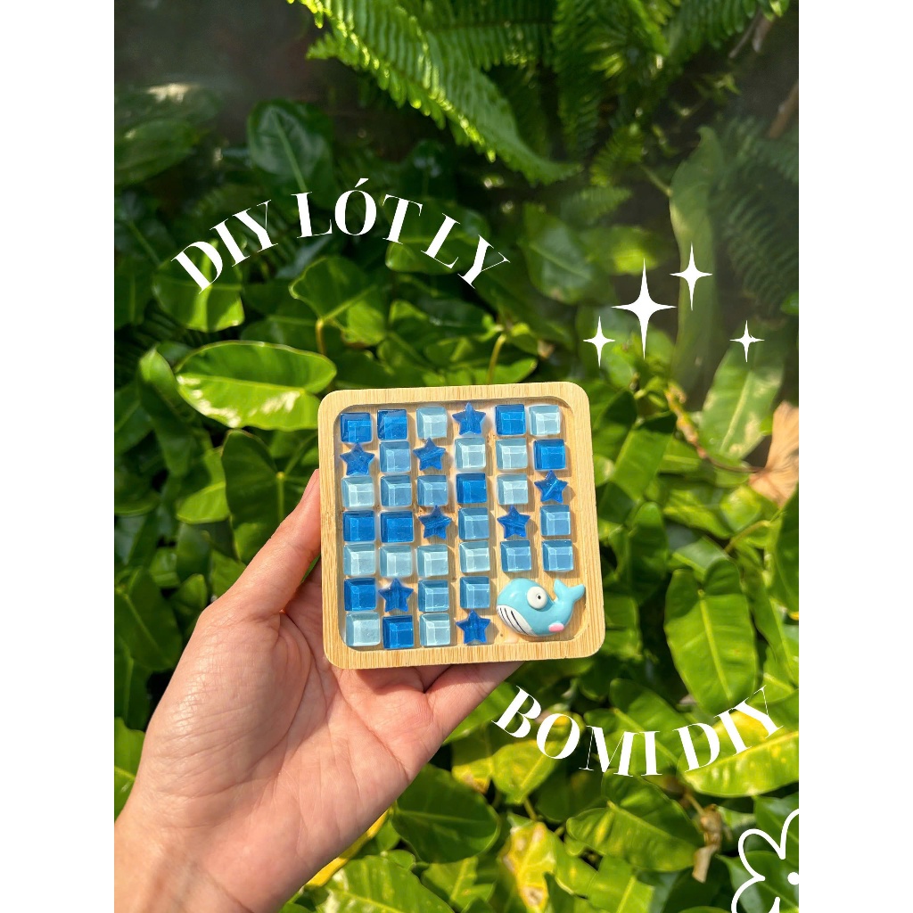 Bộ Kit DIY Đế Lót Ly Đá Khảm Mosaic Trang Trí, Sáng Tạo, Làm Quà Tặng BOMI DIY