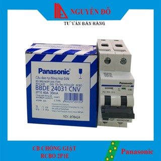 CB chống giật, aptomat chống giật Panasonic RCBO 2P1E, dòng điện định mức 06A, 16A, 25A, 32A, 40A, 50A, 63A  độ bền cao.