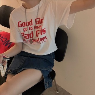 Áo thun baby tee nữ Croptop Good girls - Bad girl siêu xinh, áo brand HLF