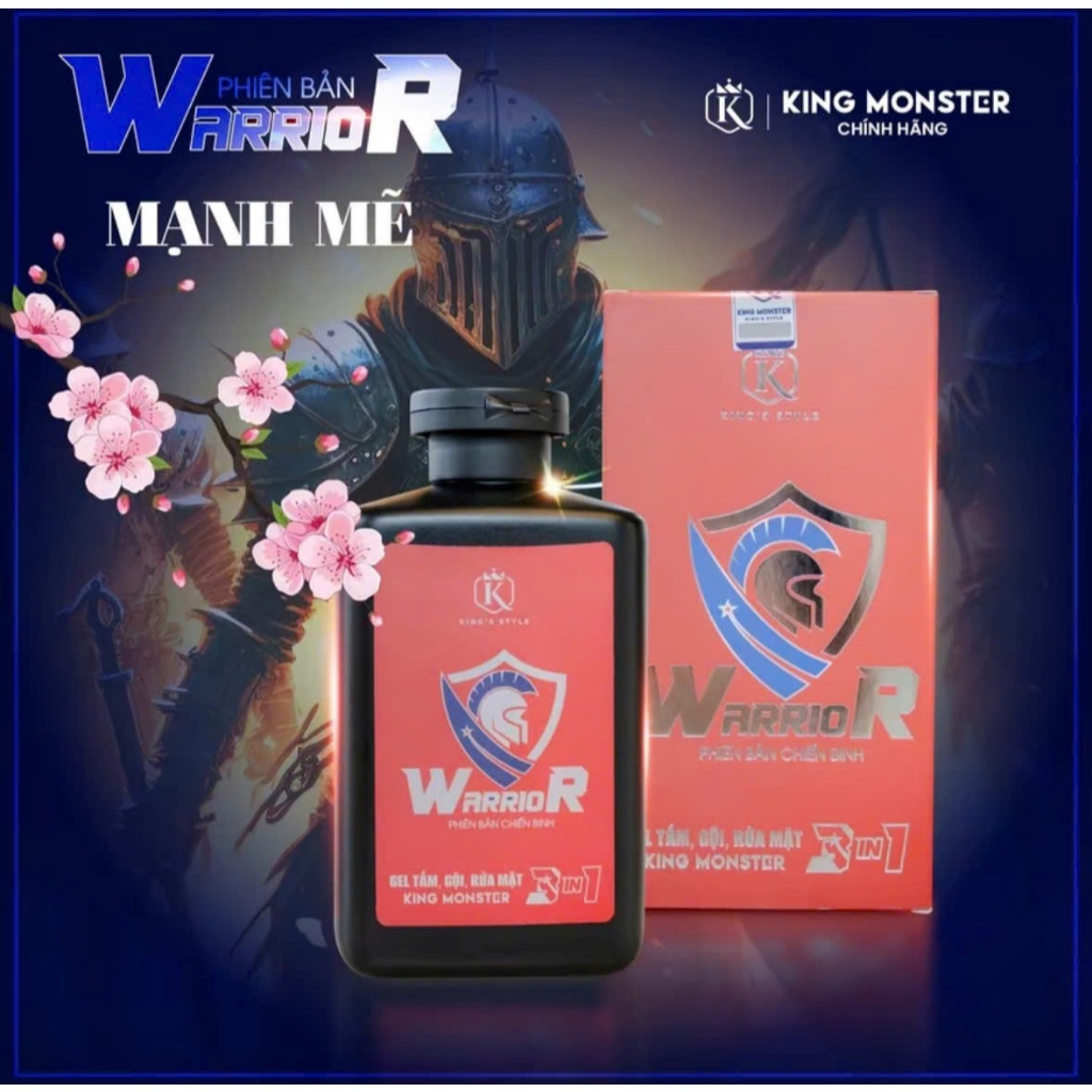 Sữa Tắm Gội Rửa Mặt Hương Nước Hoa Cao Cấp King Monter Phiên Bản WRRRIOR 350ml