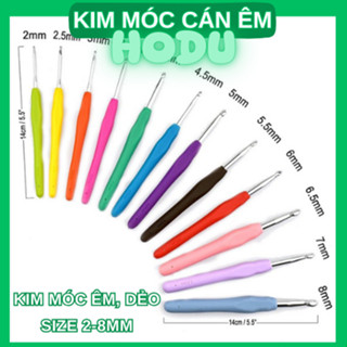 Kim móc len cán dẻo móc êm loại 1, handmade đủ size