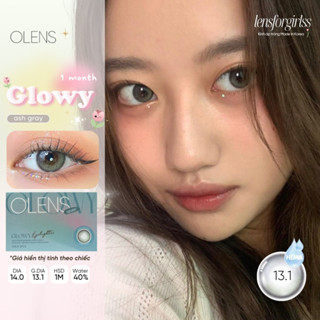   OLENS  LENS 1 THÁNG | Kính áp tròng hiệu ứng phủ bóng GLOWY ASH GRAY chính hãng OLENS | LENSFORGIRLSS 