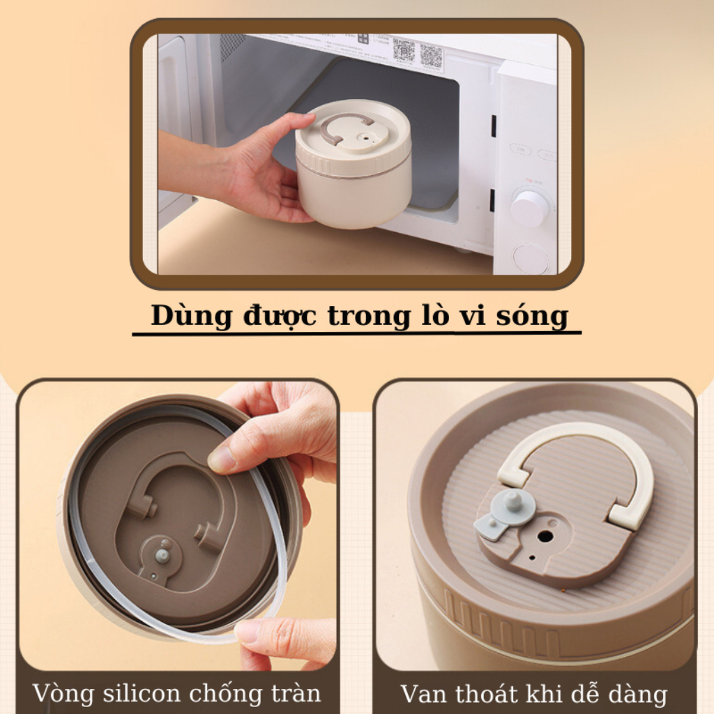 Hộp Đựng Cơm Túi Đựng Cơm Trưa Giữ Nhiệt Văn Phòng Cách Nhiệt, Combo 3 Ngăn Đựng Thức Ăn 2 Lớp Bằng Thép Không Gỉ 304 | BigBuy360 - bigbuy360.vn
