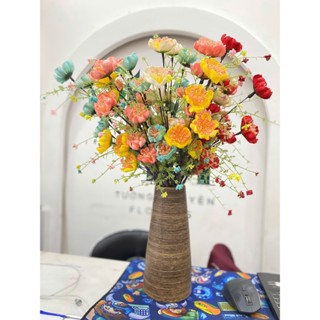   Combo 10c  Hoa Trà Gạo Cổ Loại 1 - Hoa Trà Gạo Cổ Mix Màu Cắm Lọ Để Bàn Trang Trí Phòng Khách Decor Nhà Cửa Siêu Xinh 