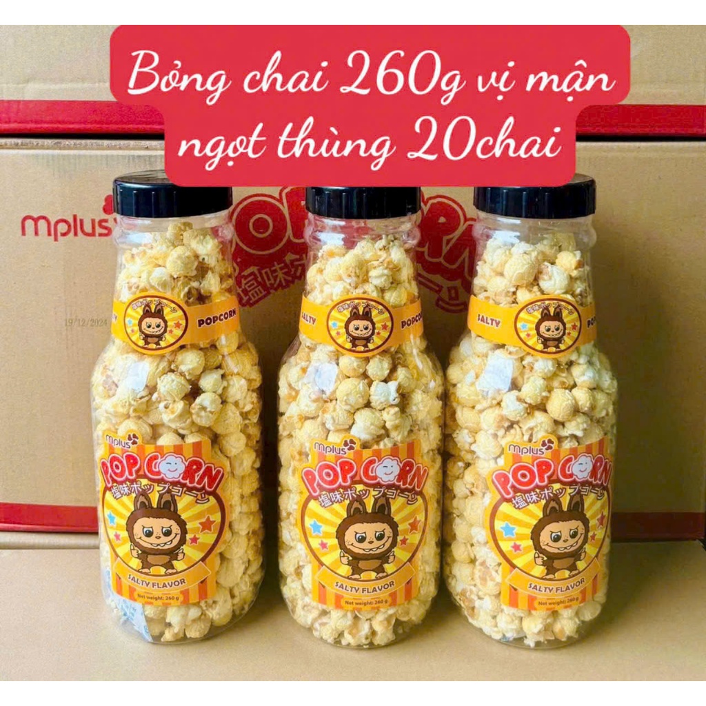 Bỏng Ngô Khổng Lồ - Bỏng Ngô Caramen - Vị Bơ - Bắp Rang Bơ Chai Khổng Lồ