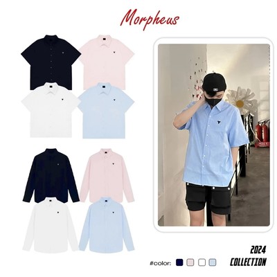 Áo Sơ Mi Thêu Basic Morpheus Local Brand, Áo Sơ Mi Tay Ngắn, Áo Sơ Mi Tay Dài Nam Nữ Form Rộng Hàn, Áo Sơ Mi Thêu Logo