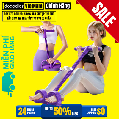 Dây Kéo Đàn Hồi 4 Ống Cao Su Dododios Tập Thể Tục, Tập Gym Tại Nhà Tập Tay Vai Eo Chân