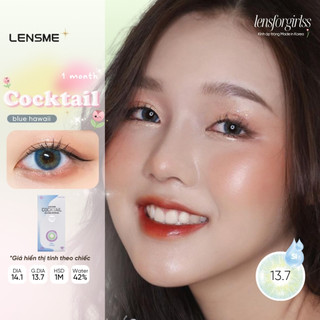  LENS 1 THÁNG | Kính áp tròng COCLTAIL BLUE HAWAI chính hãng LENSME KOREA | LENSFORGIRLSS 