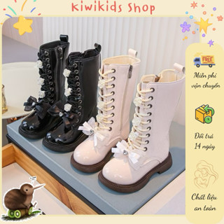 [SẴN]Giày Boot Bé Gái Đính Hoa Và Nơ Siêu Điệu Có Lót Lông Ấm(shop chụp ở cuối)-FORM BÉ