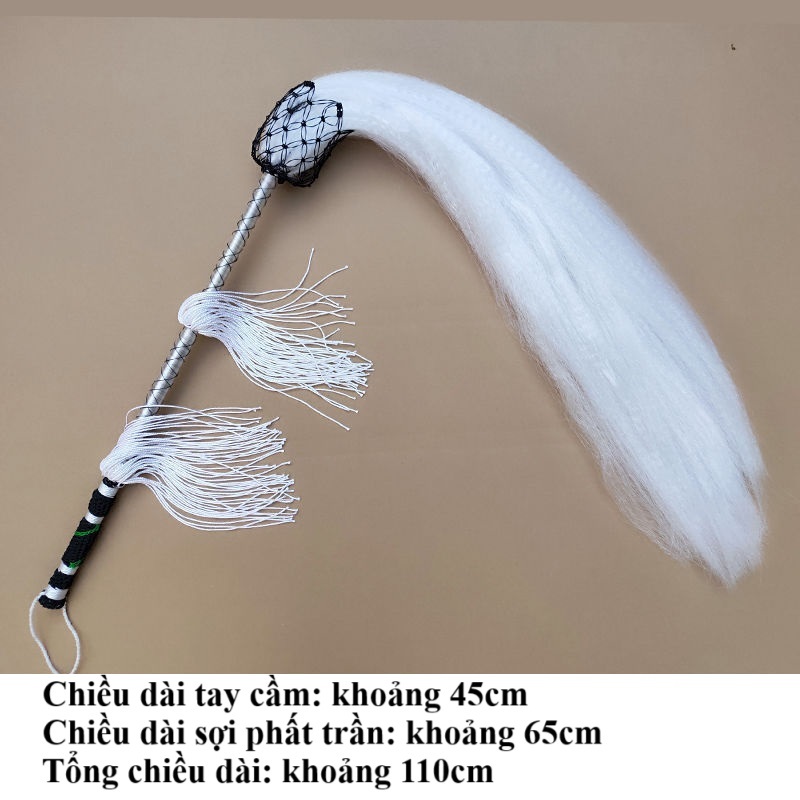 (Tặng kèm túi đựng phất trần) Cây phất trần gia tiên phất trần đạo sĩ hóa trang ông tiên ông bụt tua