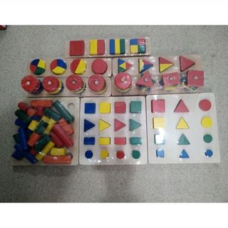 Bộ giáo cụ montessori 8 món bằng gỗ, đồ chơi gỗ an toàn cho bé
