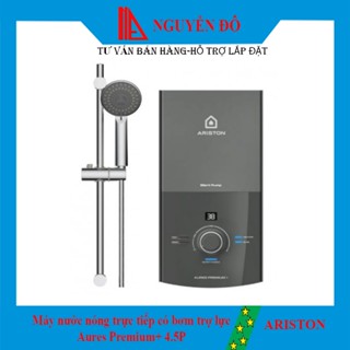 Máy nước nóng trực tiếp Ariston Aures Premium+ 4.5 Dòng Cao Cấp màn hình Led hiển thị nhiệt độ, vòi sen 5 chế độ phun