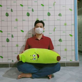 [TẶNG GẤU BÔNG COCA] GỐI ÔM CHUỐI VẢI MỊN (50cm)