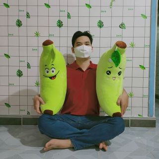[TẶNG GẤU BÔNG COCA] GỐI ÔM CHUỐI VẢI MỊN (50cm)