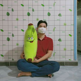 [TẶNG GẤU BÔNG COCA] GỐI ÔM CHUỐI VẢI MỊN (50cm)