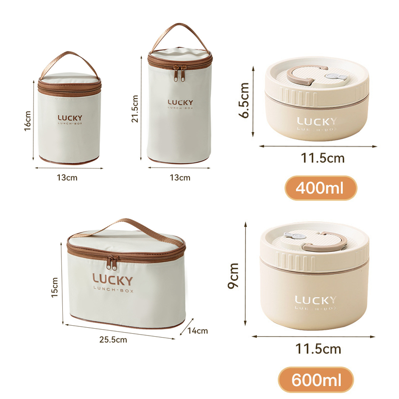 Hộp Đựng Cơm Giữ Nhiệt Lucky INOX 304 - Dung tích 1L - 2L Tặng kèm túi và Hộp dụng cụ ăn | BigBuy360 - bigbuy360.vn