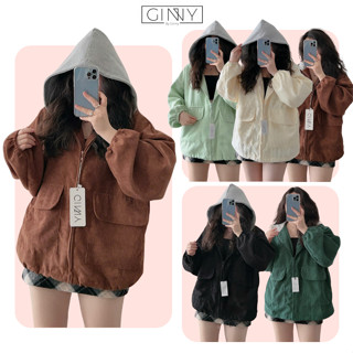 Áo Khoác Nhung Tăm Nón Xám TL-06  | Nón xám nỉ dày dặn từ 45kg - 75kg| Áo Khoác Chống Nắng Nữ | Form Rộng, Gin HouseShop