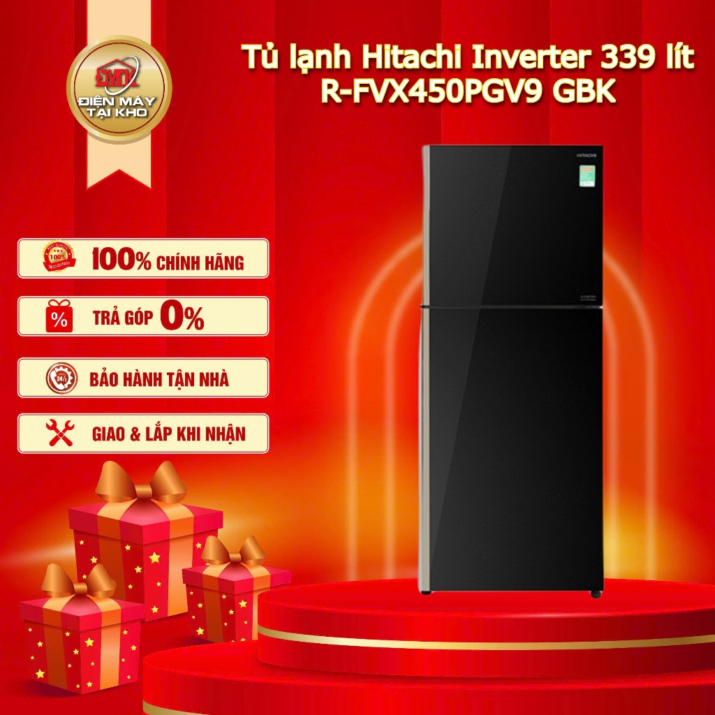 Tủ lạnh Hitachi R FVX450PGV9 339 lít – 2 Cánh Ngăn Đá Trên – Inverter Quạt Kép – Đông Mềm – Hitachi 
