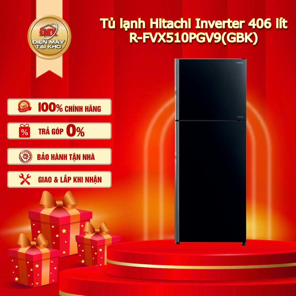Tủ lạnh Hitachi Inverter 406 lít R FVX510PGV9 (GBK) – Ngăn đông mềm – Tiết kiệm điện – Thiết kế gươn