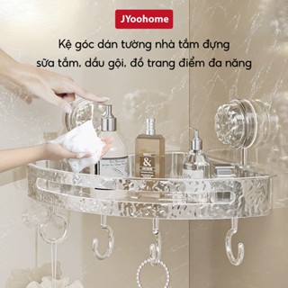 Kệ Góc Nhà Tắm Hút Chân Không Dán Tường JYoohome Kệ Đựng Đồ Sữa Tắm Dầu Gội Có Móc Treo Tiện Lợi