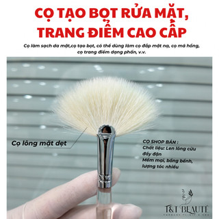 Cọ Tạo Bọt Rửa Mặt Chất Liệu Len Lông Cừu Cao Cấp, Cọ Trang Điểm Chuyên Nghiệp Để Đánh Má Hồng