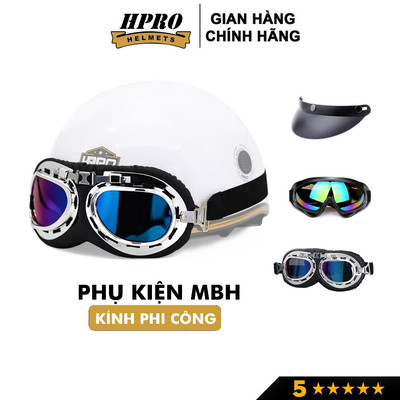 Phụ kiện Kính Phi Công kính UV Sundy Helmets gắn mũ bảo hiểm 1/2 và 3/4 đi phượt trang trí mũ chắn gió bảo vệ mắt