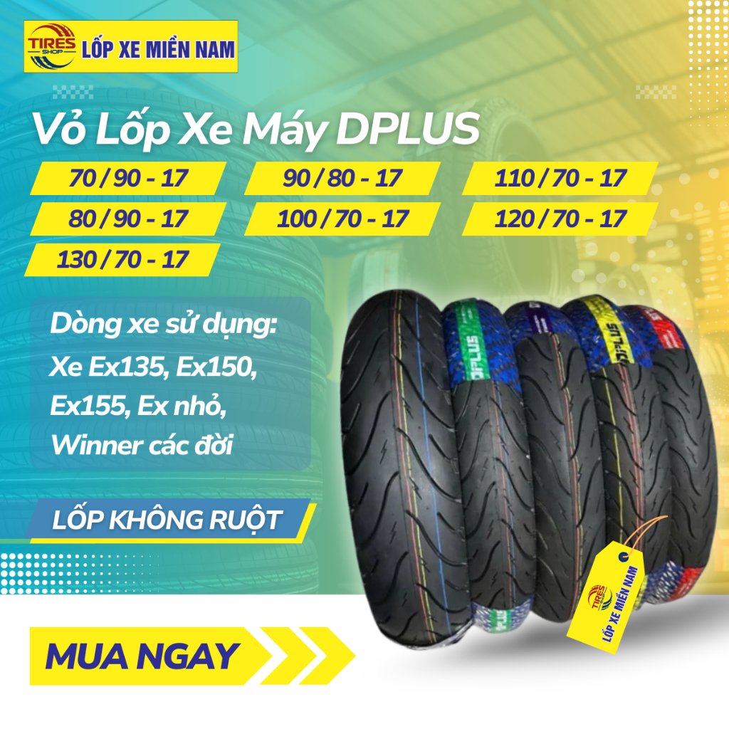 Lốp 90/80-17 xe EXCITER - WINNER Dplus gai SẤM SÉT