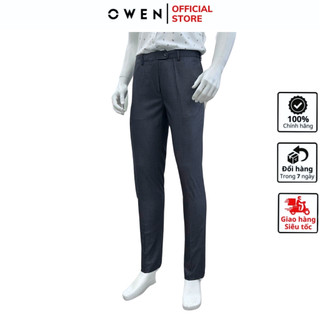 Quần âu nam công sở cao cấp OWEN QST242442B đồ tây xịn phom slim fit màu xám chất poly chống nhăn