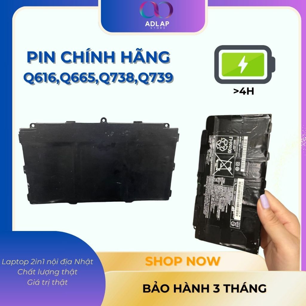 Pin chính hãng tháo máy Fujitsu Q616 đã tinh chỉnh cell sử dụng từ 4-8h