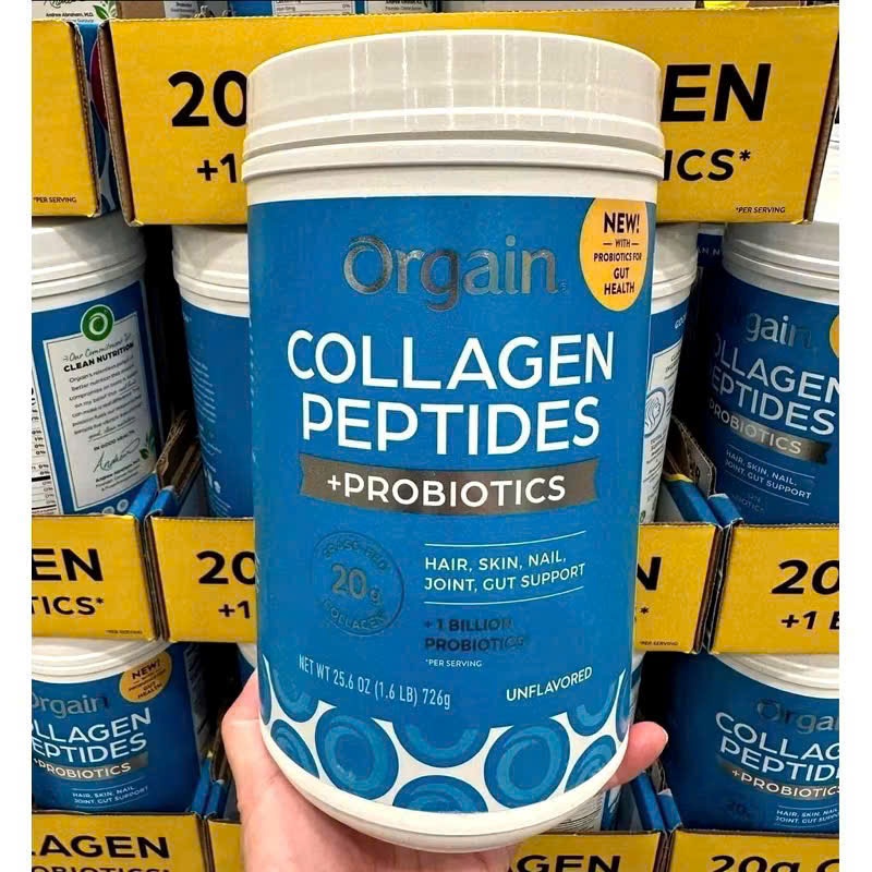 BỘT COLLAGeN  PePTIDeS  + PROBIOTICS ORGAIN 726G CỦA MỸ