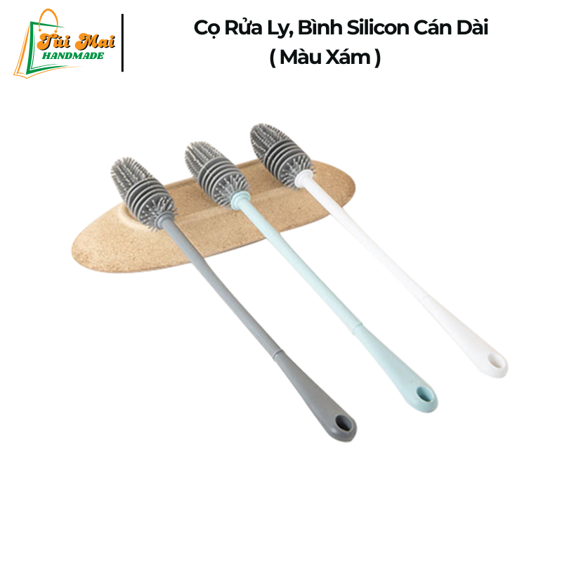 Cọ Rửa Ly , Bình Nước , Bình Sữa Silicon Cán Dài