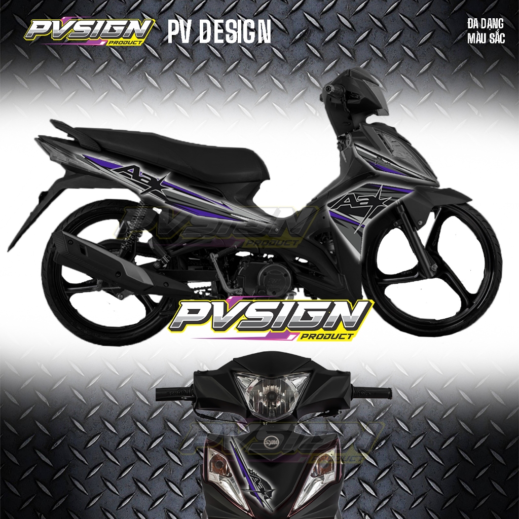 Tem Galaxy 50 Chữ A Cao Cấp Dán Xe Máy trang trí đa dạng màu sắc