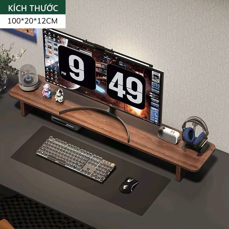 Kệ để màn hình máy tính, kệ laptop nhỏ gọn độ dày 15mm decor góc làm việc chất liệu gỗ MDF cao cấp A77